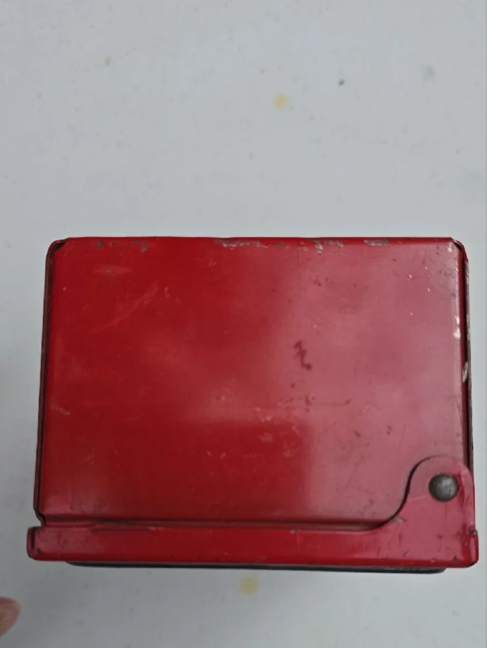Source Unknown Red, Navy & Gold Vintage-Style Budget Bank Tin